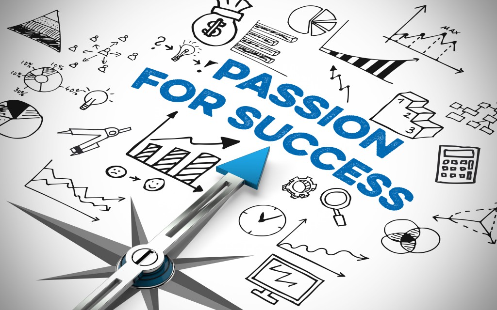 Passion for Success in Business concept on a compass (3D Rendering)