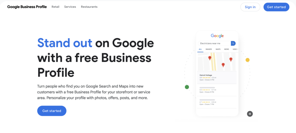 get started Google Business Profile