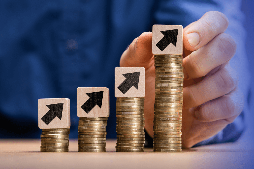 stack of coins, increase the revenues
