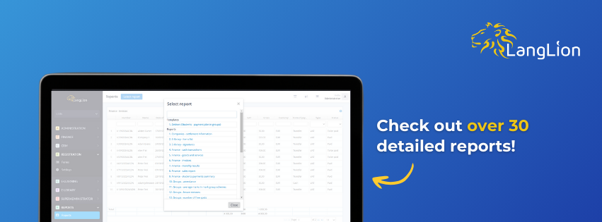 LangLion reports functionality