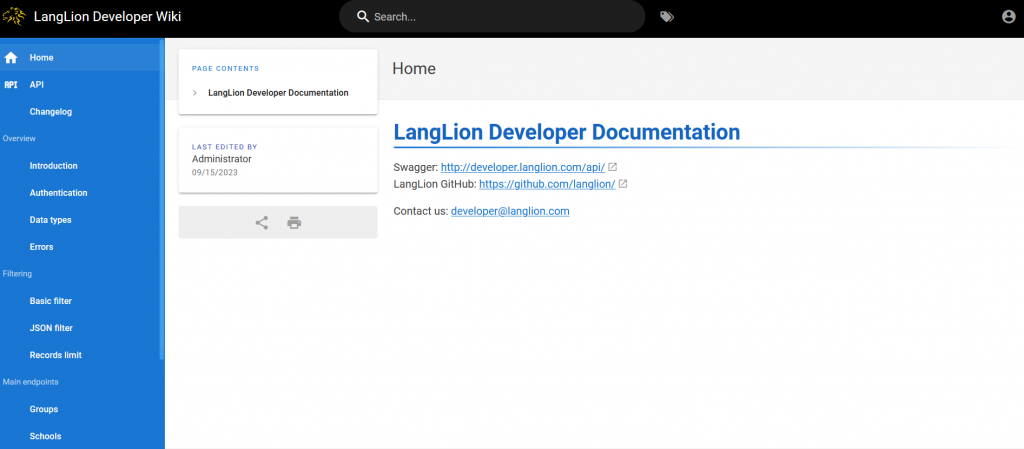 langlion developer documentation