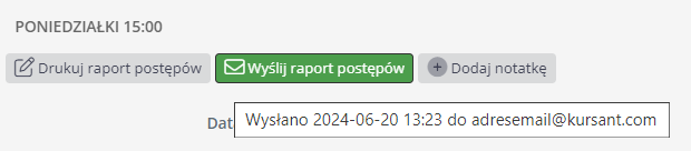 Wysyłka raportu postępów 