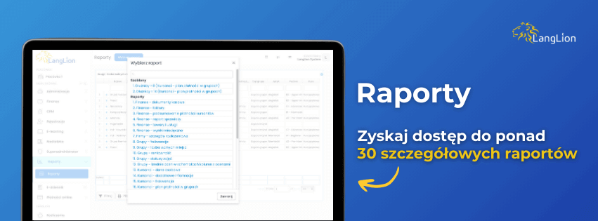 30 szczegółowych raportów w LangLion