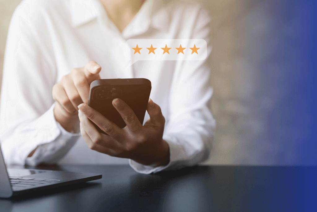 klient wystawia pozytywną opinię przez telefon