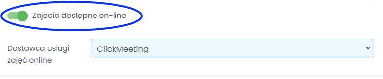 screen z modułu Nauczanie Online w LangLion