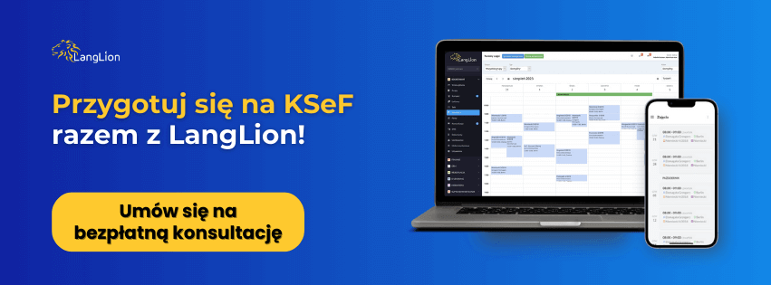 grafika przygotuj się na KSeF razem z LangLion