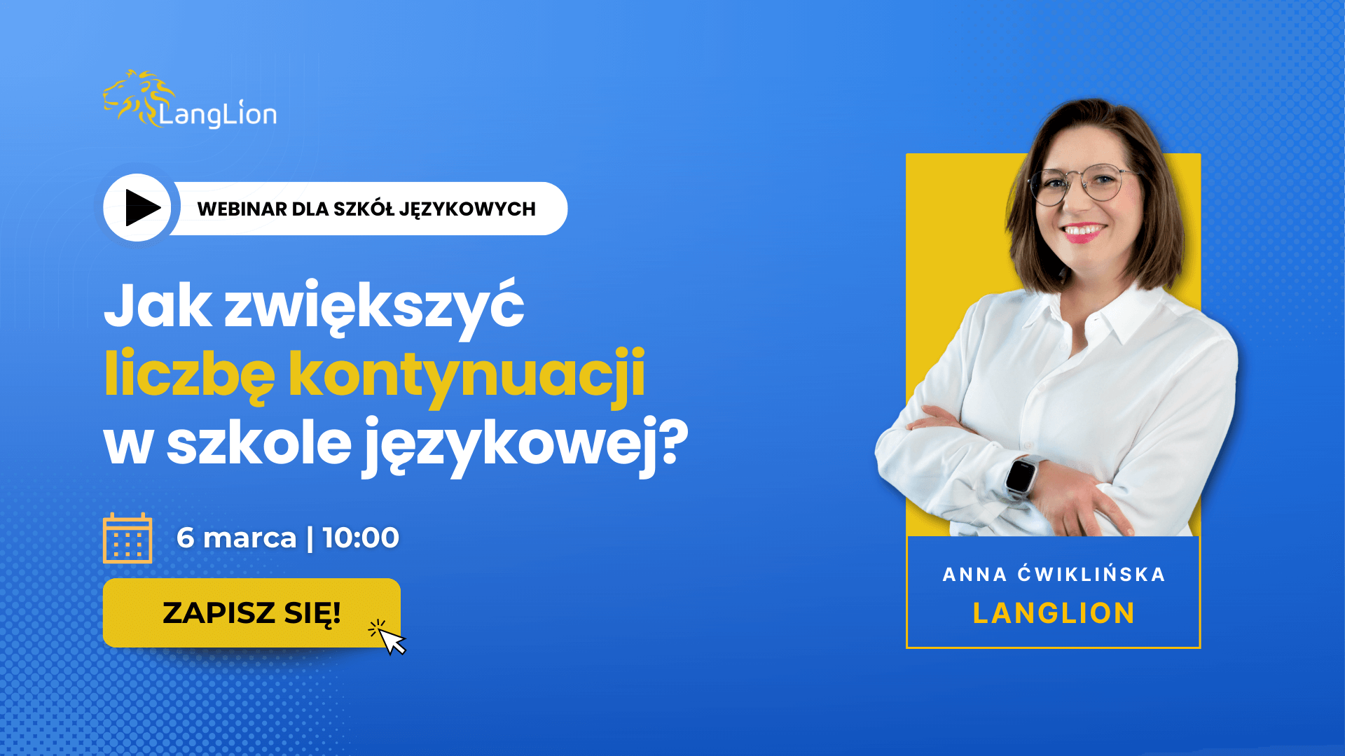 grafika do webinaru: jak zwiększyć liczbę kontynuacji w szkole językowej