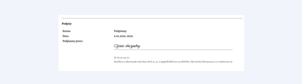 “Odręczny” podpis pod umową