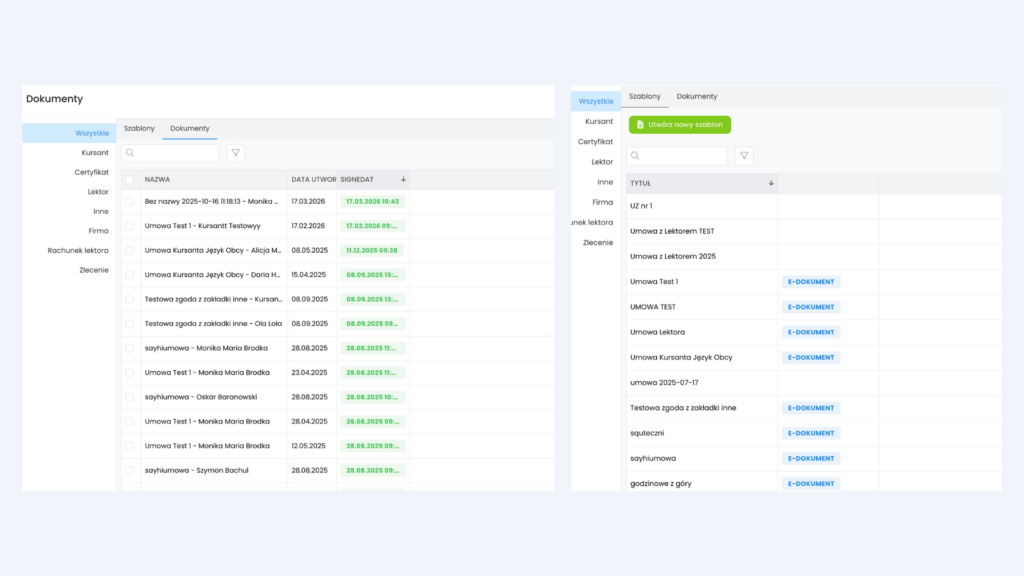 Filtrowanie w “Dokumentach”